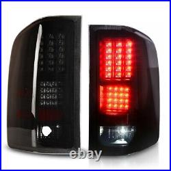 For 07-13 Chevy Silverado 1500 2500HD 3500HD LED Tail Lights Lamps Black Smoke