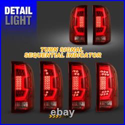 For 07-13 Chevy Silverado 1500 2500 3500 LED Sequential Tail Lights Chrome Red
