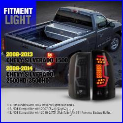 For 07-13 Chevy Silverado 1500 2500 3500 LED Tail Lights Sequential Turn Signal