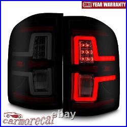 For 07-13 Chevy Silverado 1500 2500 HD 3500HD Black Full LED Tail Lights Lamps