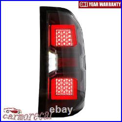 For 07-13 Chevy Silverado 1500 2500 HD 3500HD Black Full LED Tail Lights Lamps