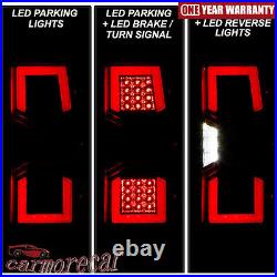 For 07-13 Chevy Silverado 1500 2500 HD 3500HD Black Full LED Tail Lights Lamps