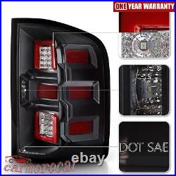 For 07-13 Chevy Silverado 1500 2500 HD 3500HD Black Full LED Tail Lights Lamps