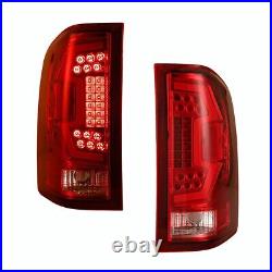 For 07-13 Chevy Silverado 1500 2500 LED Red Tube Tail Lights Lamps Sequential
