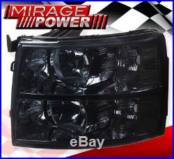 For 07-13 Chevy Silverado Chrome Amber Headlamp LED Tail Lights 3Rd Brake Flood