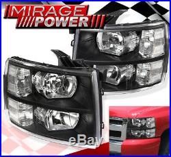 For 07-13 Chevy Silverado Chrome Amber Headlamp Led Tail Lights 3Rd Brake Cree