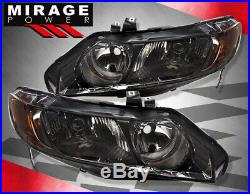 For 07-13 Silverado Chrome Housing Amber Headlights Lamp + Led Tail Clear Red