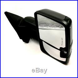 For 07-13 Silverado Painted Black Tow Power+Heated Smoke LED Turn Signal Mirrors