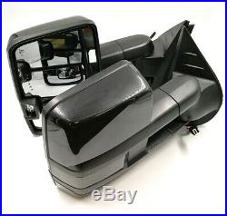 For 07-13 Silverado Painted Gray Tow Mirror Power+Heated+Smoked LED Turn Signal