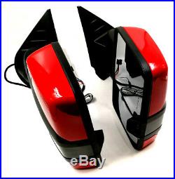For 07-13 Silverado Painted Red Tow Mirror Power Heated Smoked LED Turn Signal