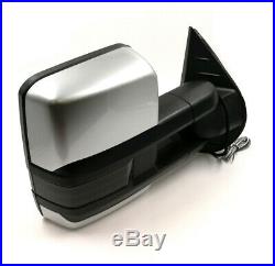 For 07-13 Silverado Painted Silver Tow Power+Heated Smoke LED Turn Signal Mirror