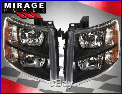 For 07-13 Silverado Truck 1500/2500 Replacement Assembly Black Head Lights Lamps