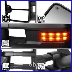For 07-14 Silverado/sierra Pair Powered+heat+amber Led Turn Signal Towing Mirror