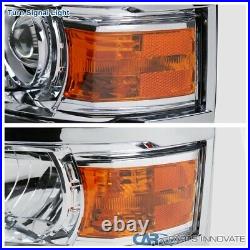 For 14-15 Chevy Silverado 1500 Clear Projector Headlights with Amber Corner Lamps