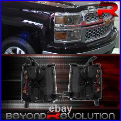 For 14-15 Chevy Silverado 1500 Smoke Projector Center LED DRL Strip Headlights