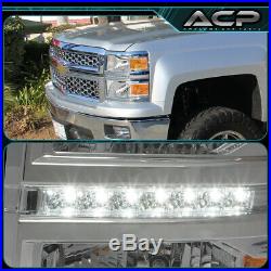 For 14-16 Silverado Replacement Front Headlight Lamp LED Daytime Running Chrome