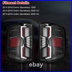 For 14-18 Chevy Silverado 1500 2500 3500 Sequential LED Clear Turn Signal Lights