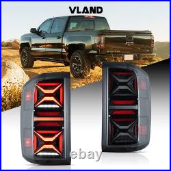 For 14-18 Chevy Silverado 1500 VLAND Smoke Tail Lights Built-in LED Left+Right