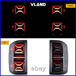 For 14-18 Chevy Silverado 1500 VLAND Smoke Tail Lights Built-in LED Left+Right