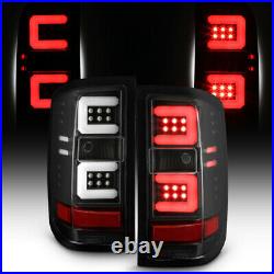 For 14-18 Chevy Silverado Clear Black OLED Tube Tail Light