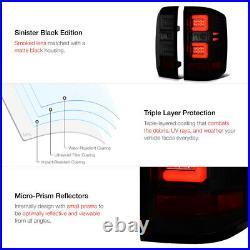 For 14-18 Chevy Silverado SINISTER BLACK LED Neon Tube Smoke Tail Light Lamp
