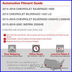 For 14-18 Chevy Silverado SINISTER BLACK LED Neon Tube Smoke Tail Light Lamp