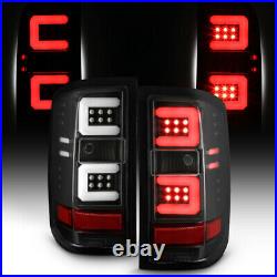 For 14-18 Chevy Silverado Tail Light Clear Black Dual OLED Tube LED Brake Lamp