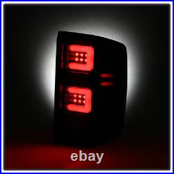 For 14-18 Chevy Silverado Tail Light Clear Black Dual OLED Tube LED Brake Lamp