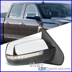 For 14-18 Silverado Sierra Silver Power Folded Right Side Mirror+LED Turn Signal
