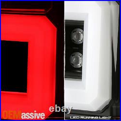 For 14-19 Silverado 1500 15-19 2500HD/3500HD Sierra C-Tube LED Black Tail Light