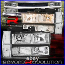 For 1988-1993 Silverado Suburban Chrome Clear Head Lamps + Bumper Corner Lights