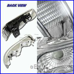 For 1999-2002 Chevy Silverado Chrome Headlights + Bumper Clear Reflector Lamps
