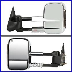 For 1999-2002 Silverado Sierra Pair Power+led Turn Signal Chrome Towing Mirror