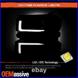 For 19-20 Silverado 1500 Halogen Projector Black Headlight LED Sequential Signal