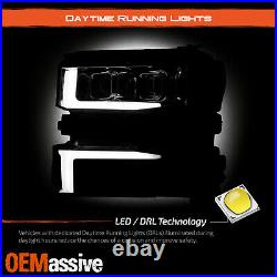 For 19-20 Silverado 1500 Halogen Projector Chrome Headlamp LED Sequential Signal