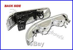 For 2000-2006 Chevy Tahoe 2 Piece Chrome Housing Headlights + Bumper Lamps Combo