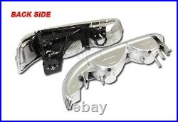 For 2000-2006 Chevy Tahoe Chrome Housing Clear Lens Headlights + Bumper Lamps