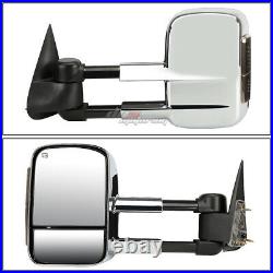 For 2003-2006 Sierra Silverado Pair Power+led Turn Signal Towing Mirror Chrome