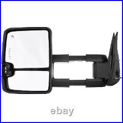 For 2003-2007 Chevy Silverado Chrome Power Heated Turn Signal Towing Mirror Pair