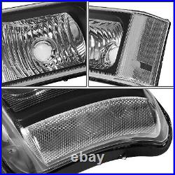 For 2003-2007 Chevy Silverado Dual Led Drl Headlight Turn Signal Bumper Lamps