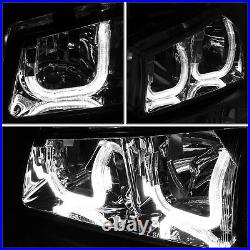For 2003-2007 Chevy Silverado Led Drl Headlight Turn Signal Bumper Lamp Chrome