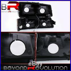 For 2003-2007 Silverado Clear LED DRL Amber Reflector Blk Headlamp Bumper Lights