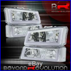 For 2003-2007 Silverado Clear LED DRL Reflectors Headlamps Bumper Lights 2Pieces