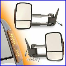 For 2003-2007 Silverado/Sierra Power Heated LED Signal Telescoping Mirrors Pair