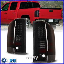 For 2007 2008-2013 Chevy Silverado 1500 2500 3500 Tail lights Smoke Rear Lamps