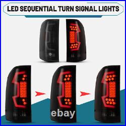 For 2007-2013 Chevy Silverado 1500 2500 3500 LED Tail Lights Sequential Smoke