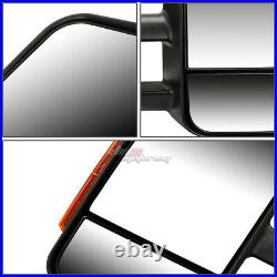 For 2007-2013 Silverado Sierra Pair Black Manual+led Turn Signal Towing Mirror