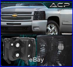 For 2007-2014 Silverado Truck Drive Bumper Head Lights Lamp Assembly Pairs Smoke