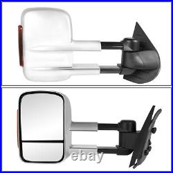 For 2007-2014 Silverado/sierra Chrome Manual Amber Led Turn Signal Towing Mirror