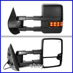 For 2007-2014 Silverado/sierra Powered+heat+amber Led Turn Signal Towing Mirror